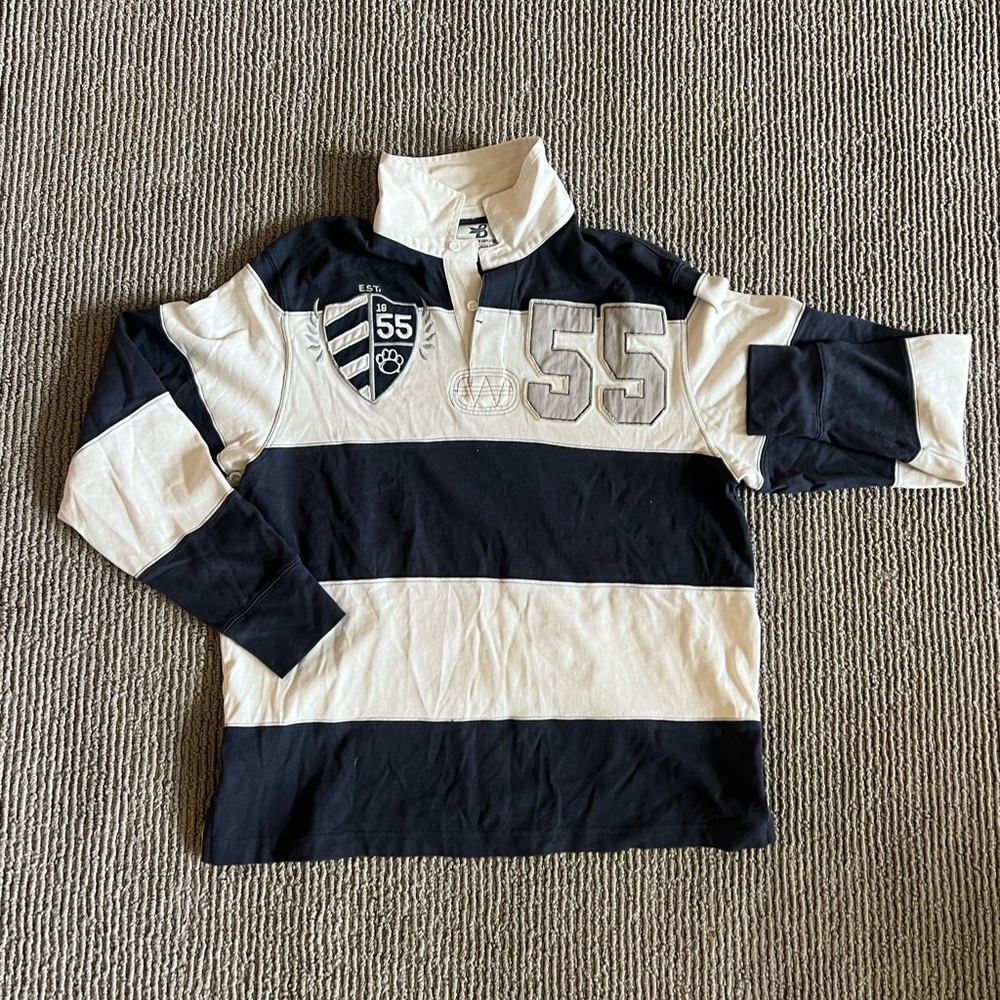 Vintage Penn State Blue and White Striped Rugby Shirt - Picture 2 of 6